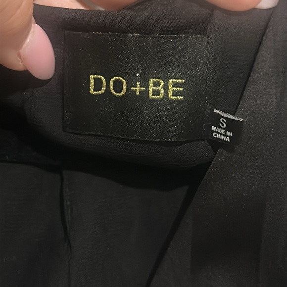 NWOT DO+Be black stripe ruffle dress size small - Picture 6 of 7